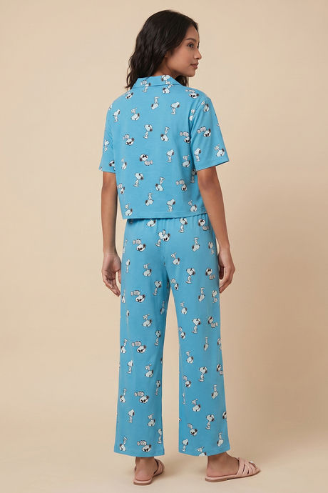 Zivame Peanuts Knit Cotton Loungewear Set - Bachelor Button — image 3